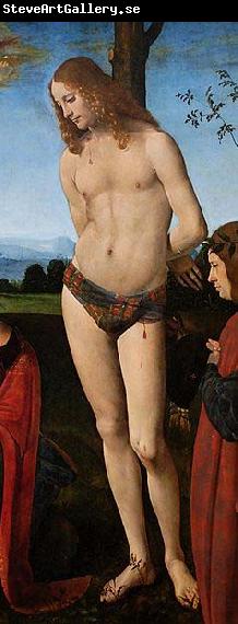 Giovanni Antonio Boltraffio St. Sebastian, detail from a Madona with Child, St. Sebastian, St. John the Baptist and two donors